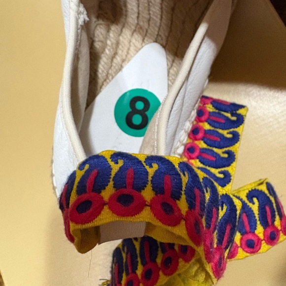 NEW Free People Maya Wrap Espadrille White Leather SIZE 7.5 - Picture 9 of 10